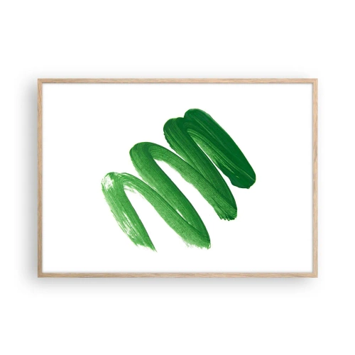 Poster in light oak frame - Green Joke - 100x70 cm