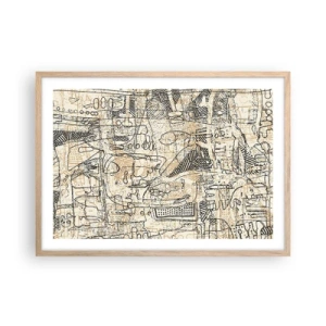 Poster in light oak frame - Waiting to Be Decoded - 70x50 cm
