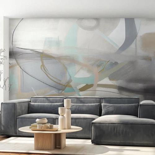 Photo Wallpaper Premium Sand - Foggy Abstract - Abstraction, Piece, Bright - 350x256 cm