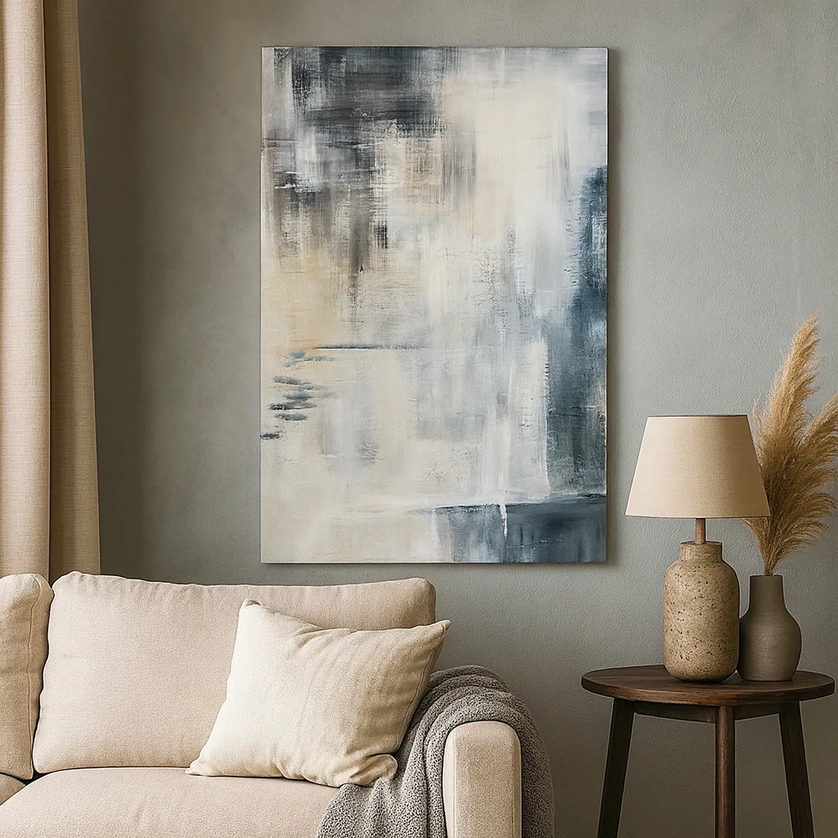 Canvas picture - Behind the Curtain of Blue - 50x70 cm