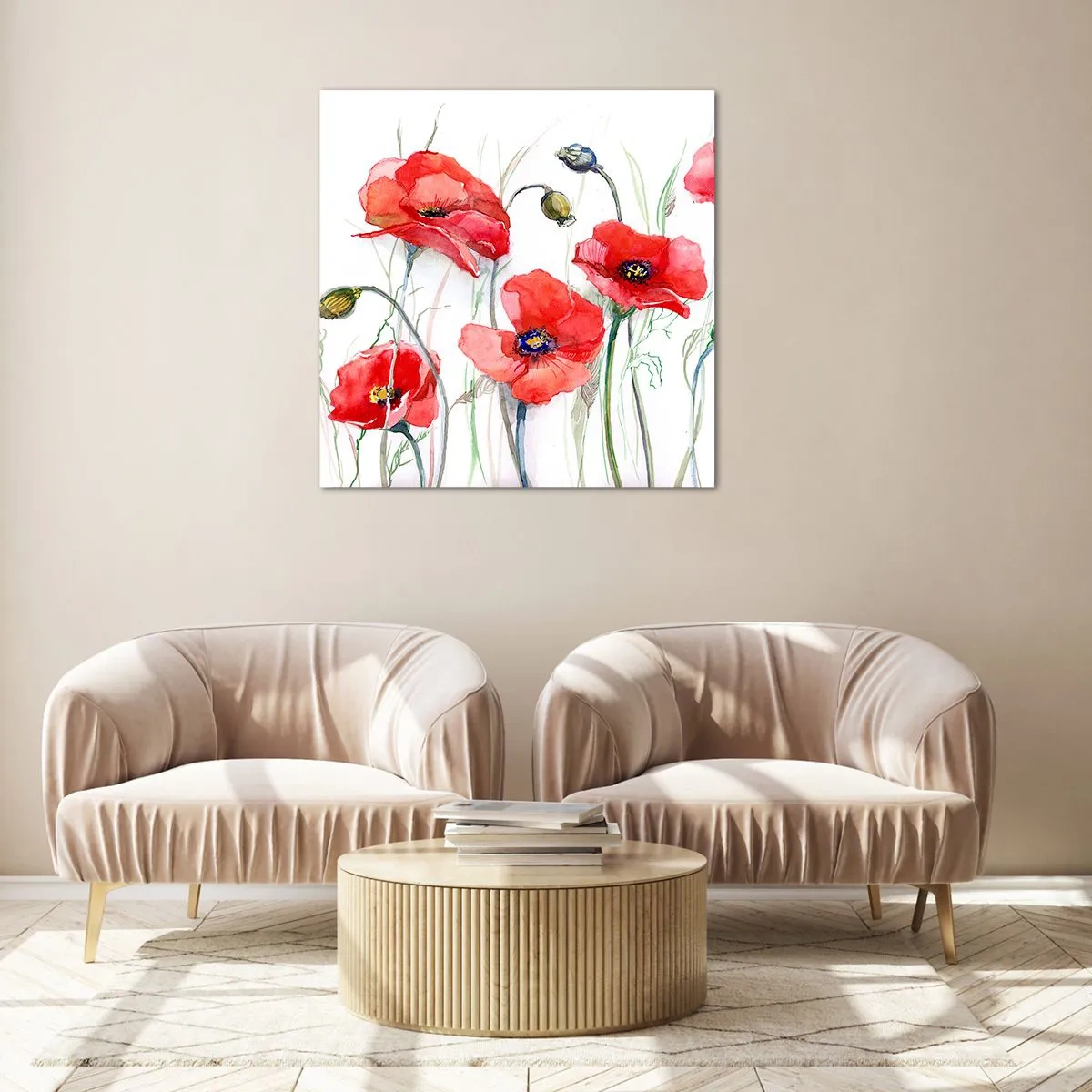Glass picture - Polish Flowers - 60x60 cm