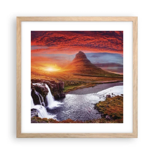 Poster in light oak frame - View of Middle-Earth - 40x40 cm