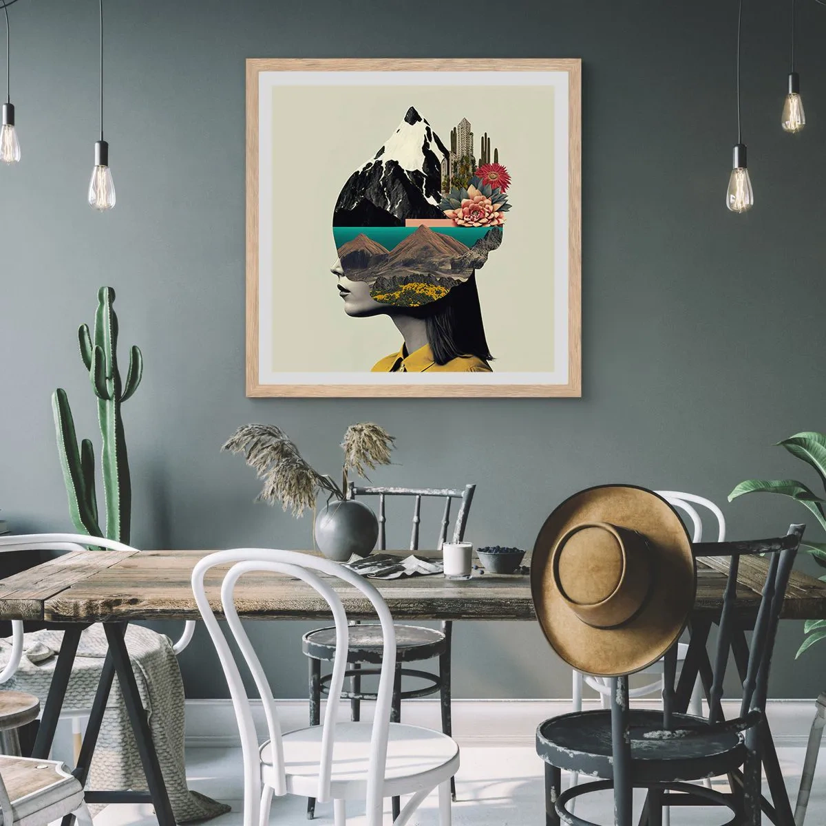 Poster in light oak frame - Woman - Always a Mystery - 50x50 cm