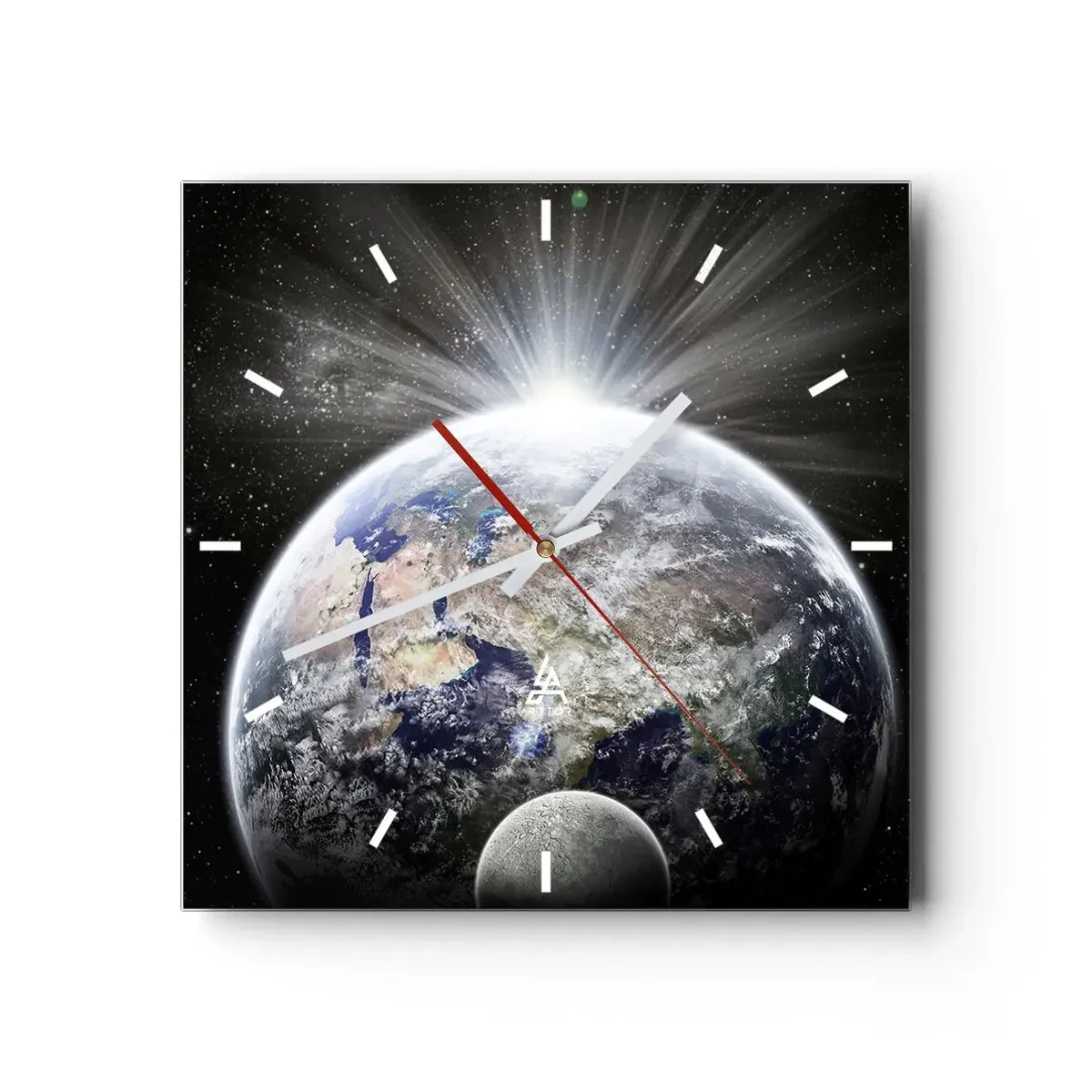 Wall clock - Clock on glass - In Full Blaze - 40x40 cm