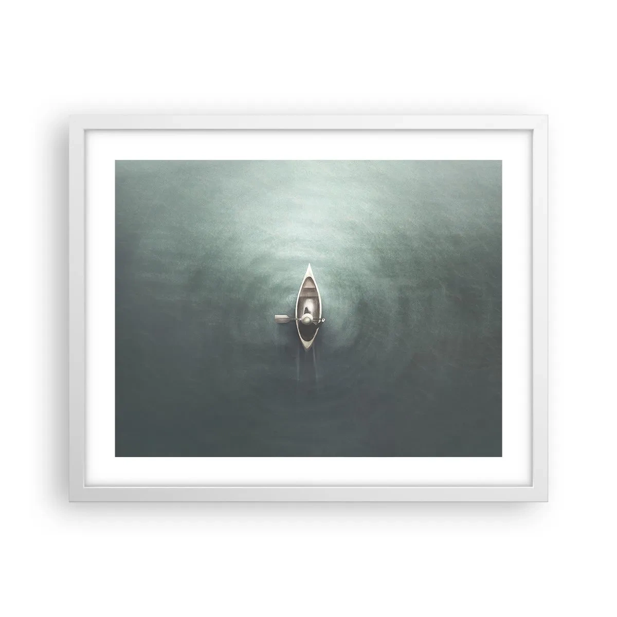 Poster in white frmae - Through Moon Lake - 50x40 cm