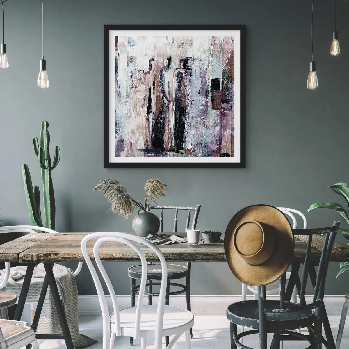 Poster in black frame - Mysterious Trio - 30x30 cm