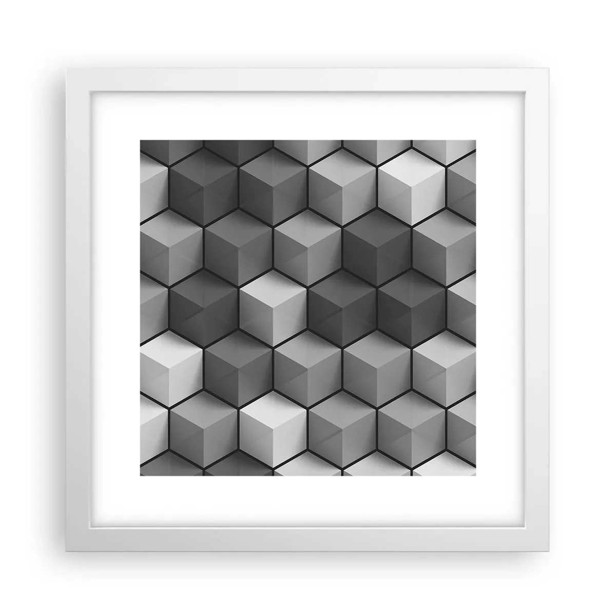 Poster in white frmae - Cubist Jigsaw - 30x30 cm
