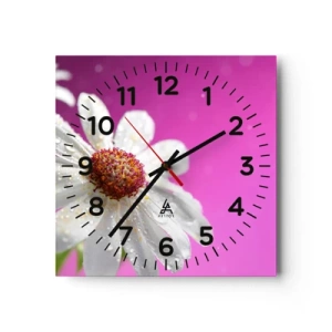 Wall clock - Clock on glass - Modest in Its Beauty - 30x30 cm