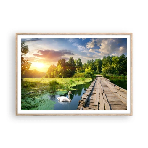 Poster in light oak frame - Summer Everywhere - 100x70 cm