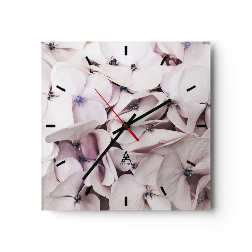 Wall clock - Clock on glass - In the Flood of Flowers - 40x40 cm