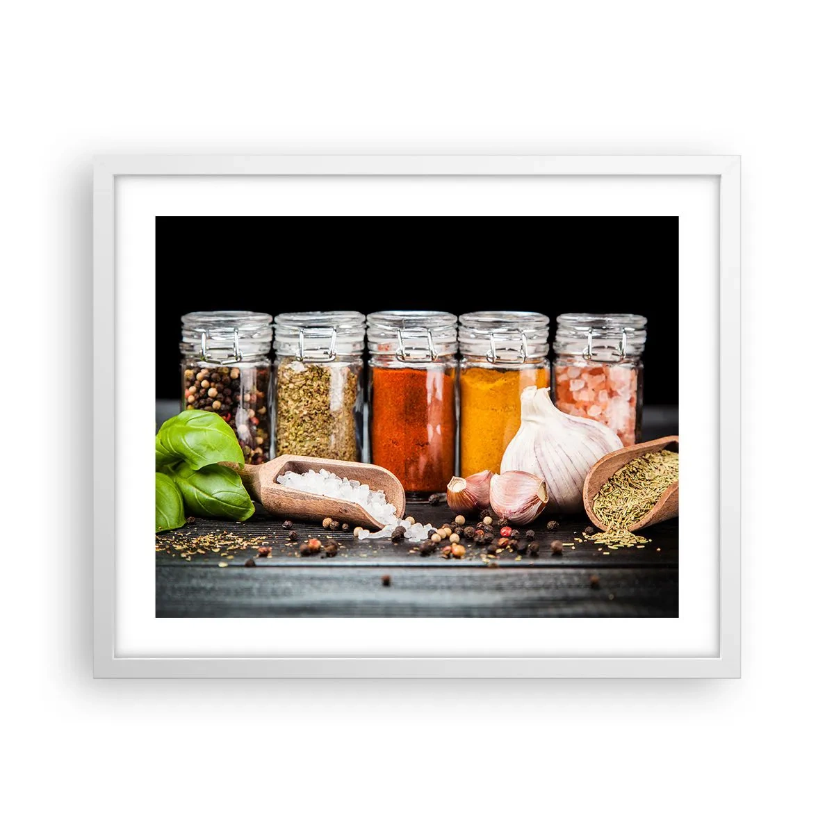 Poster in white frmae - Spicing Up Life - 50x40 cm