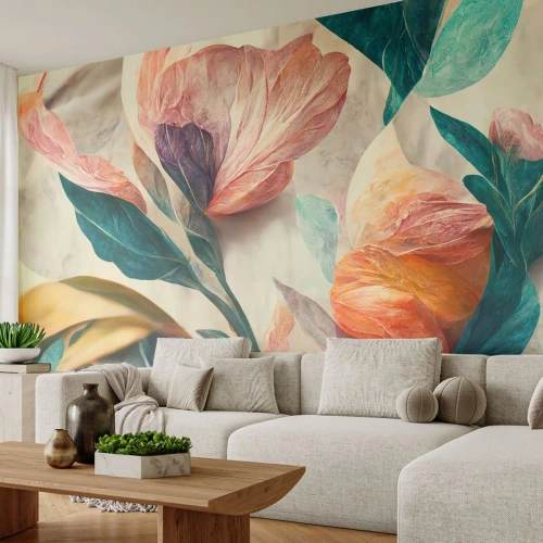 Photo Wallpaper Premium Canvas - Flowers of Southern Islands - Flowers, Vintage, Botany - 450x315 cm