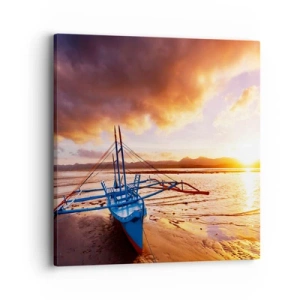 Canvas picture - After a Long Day, Stretching on the Sand - 40x40 cm