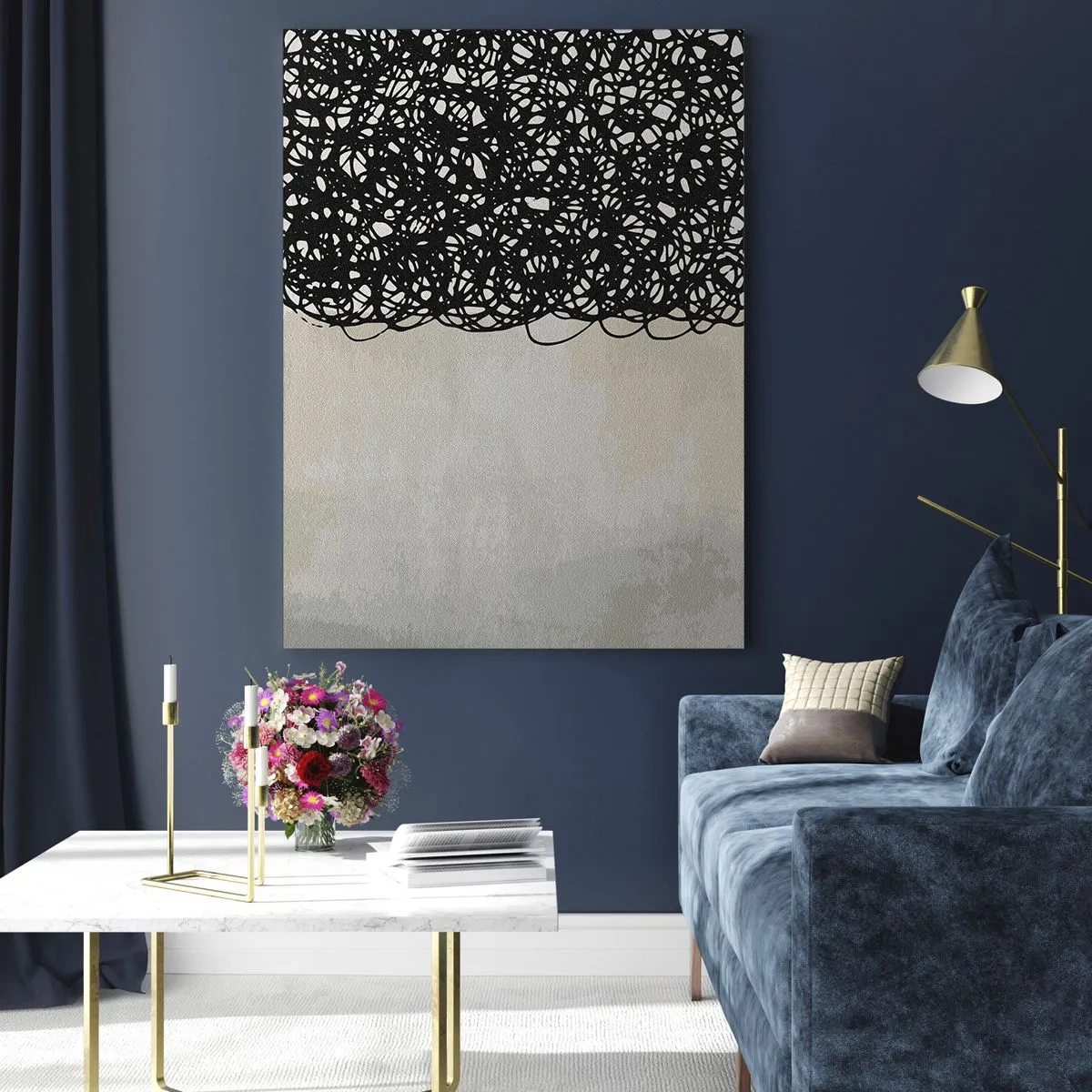 Glass picture - Abstract Squibs - 80x120 cm