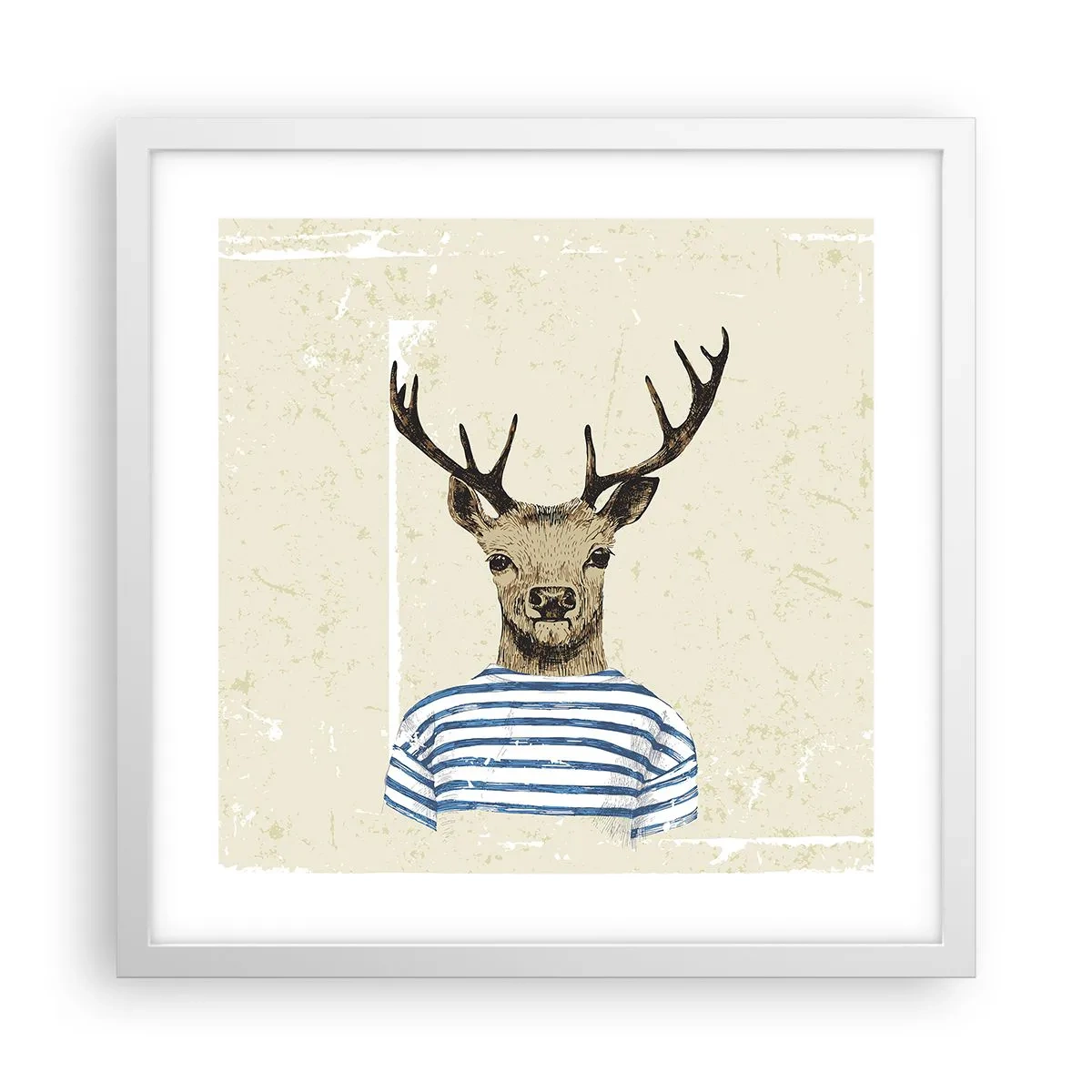 Poster in white frmae - Becaue I Like Striped T-Shirts - 40x40 cm