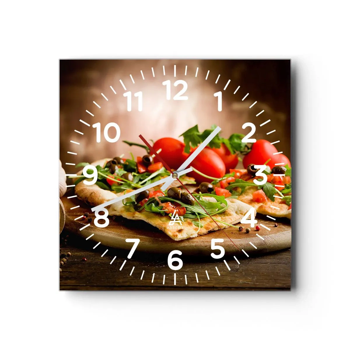 Wall clock - Clock on glass - Straight from the Oven and Garden - 40x40 cm