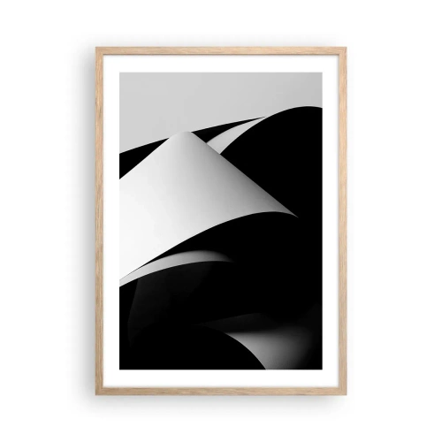 Poster in light oak frame - Planes of Light Emerging from the Shadow - 50x70 cm