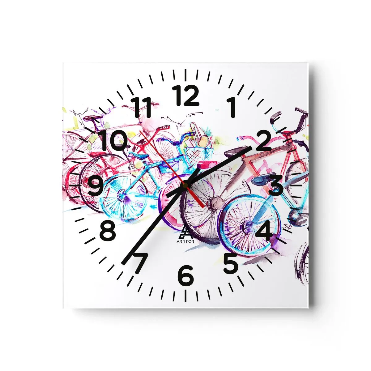 Wall clock - Clock on glass - Anti-moto Club Reunion - 40x40 cm