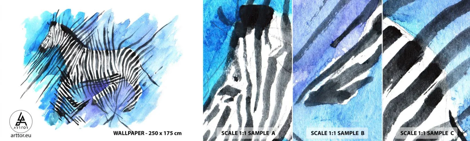 Photo Wallpaper Sample Self-Adhesive Deluxe Sticker - Hidden in Stripes - Animals, Ribs, Africa - 100x30 cm