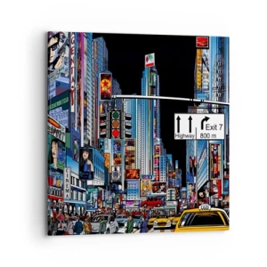 Canvas picture - Comic Night in a Big City - 70x70 cm