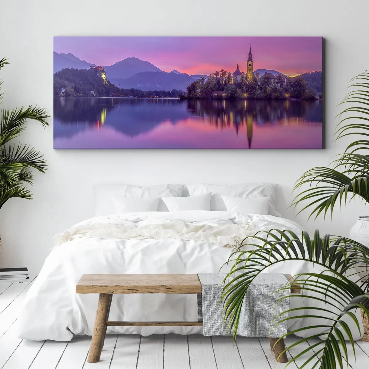 Canvas picture - Fairytale Island by Dusk - 90x30 cm