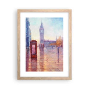 Poster in light oak frame - London Autumn Day - 30x40 cm