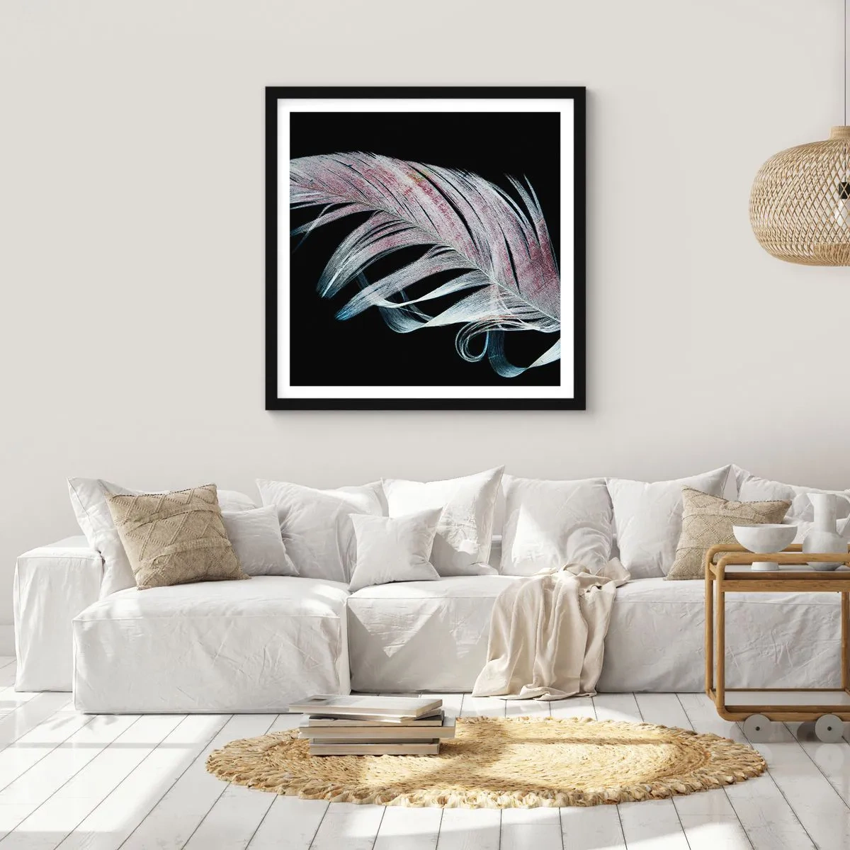 Poster in black frame - Think about Touch - 50x50 cm