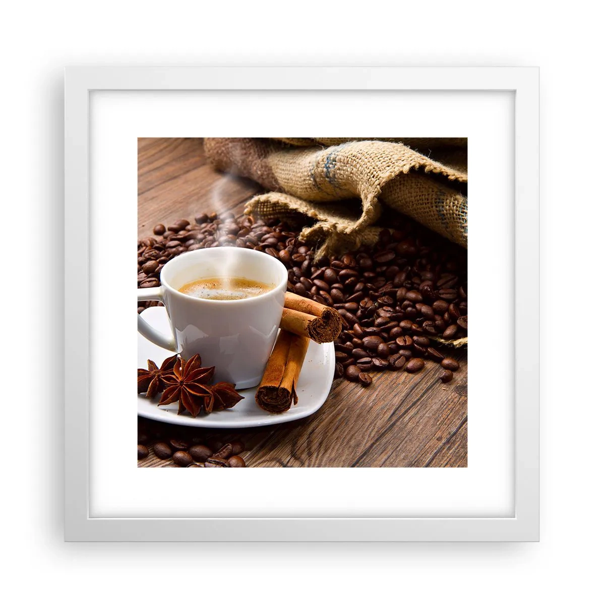 Poster in white frmae - Spicy Flavour and Aroma - 30x30 cm