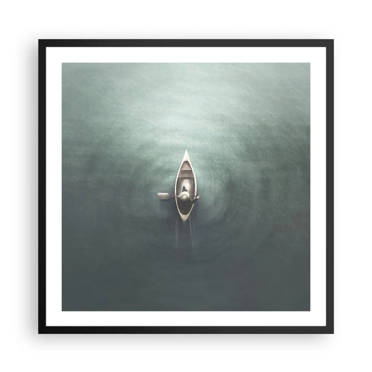 Poster in black frame - Through Moon Lake - 60x60 cm