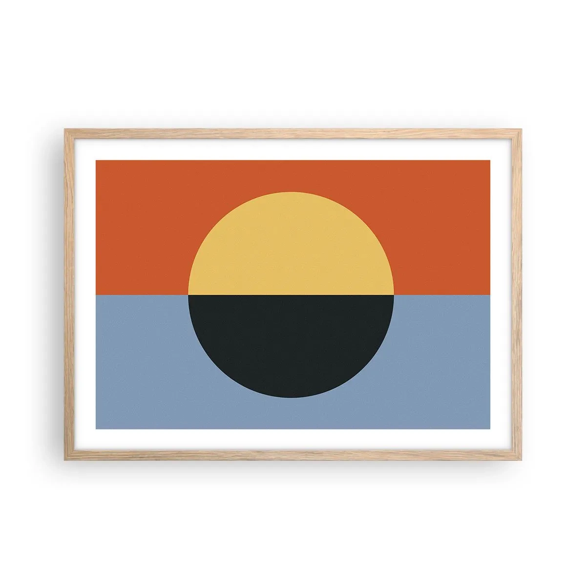 Poster in light oak frame - Composition of Warm and Cool - 70x50 cm