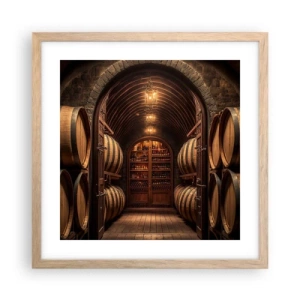 Poster in light oak frame - Atmospheric Cellar - 40x40 cm