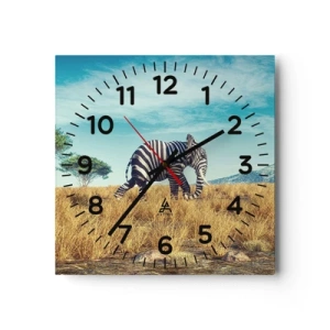 Wall clock - Clock on glass - Greyness Is Not In Fashion - 30x30 cm