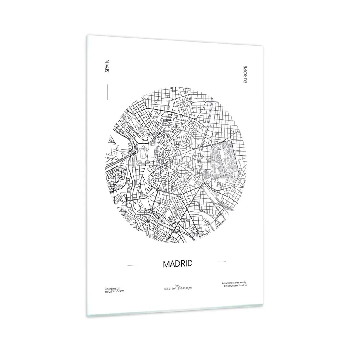 Glass picture - Anatomy of Madrid - 50x70 cm