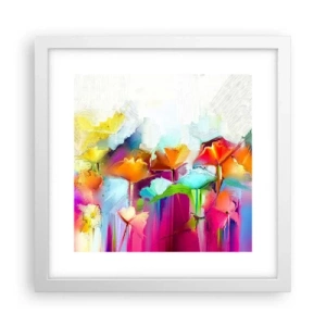 Poster in white frmae - Rainbow Has Bloomed - 30x30 cm