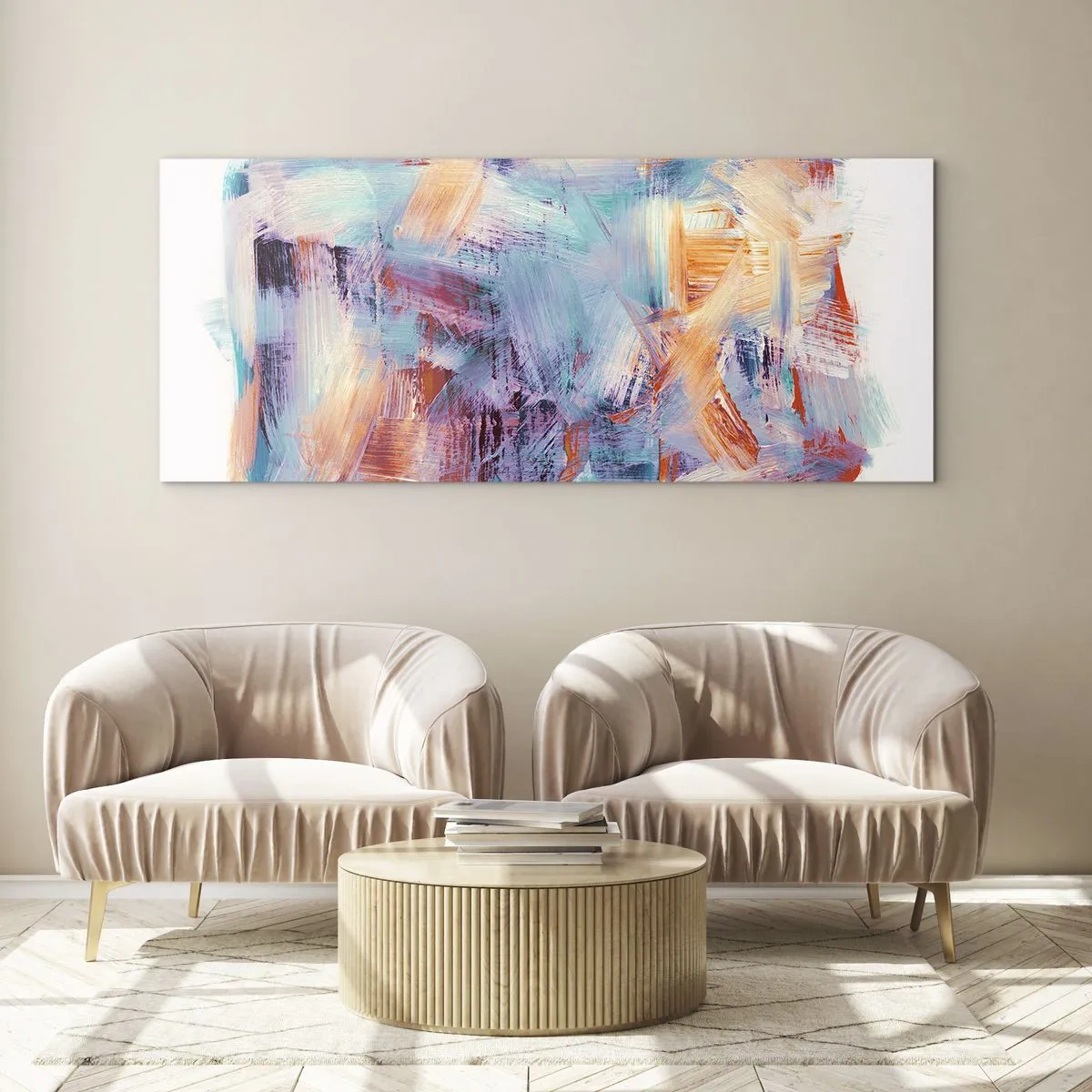 Glass picture - Colourful Mess - 140x50 cm