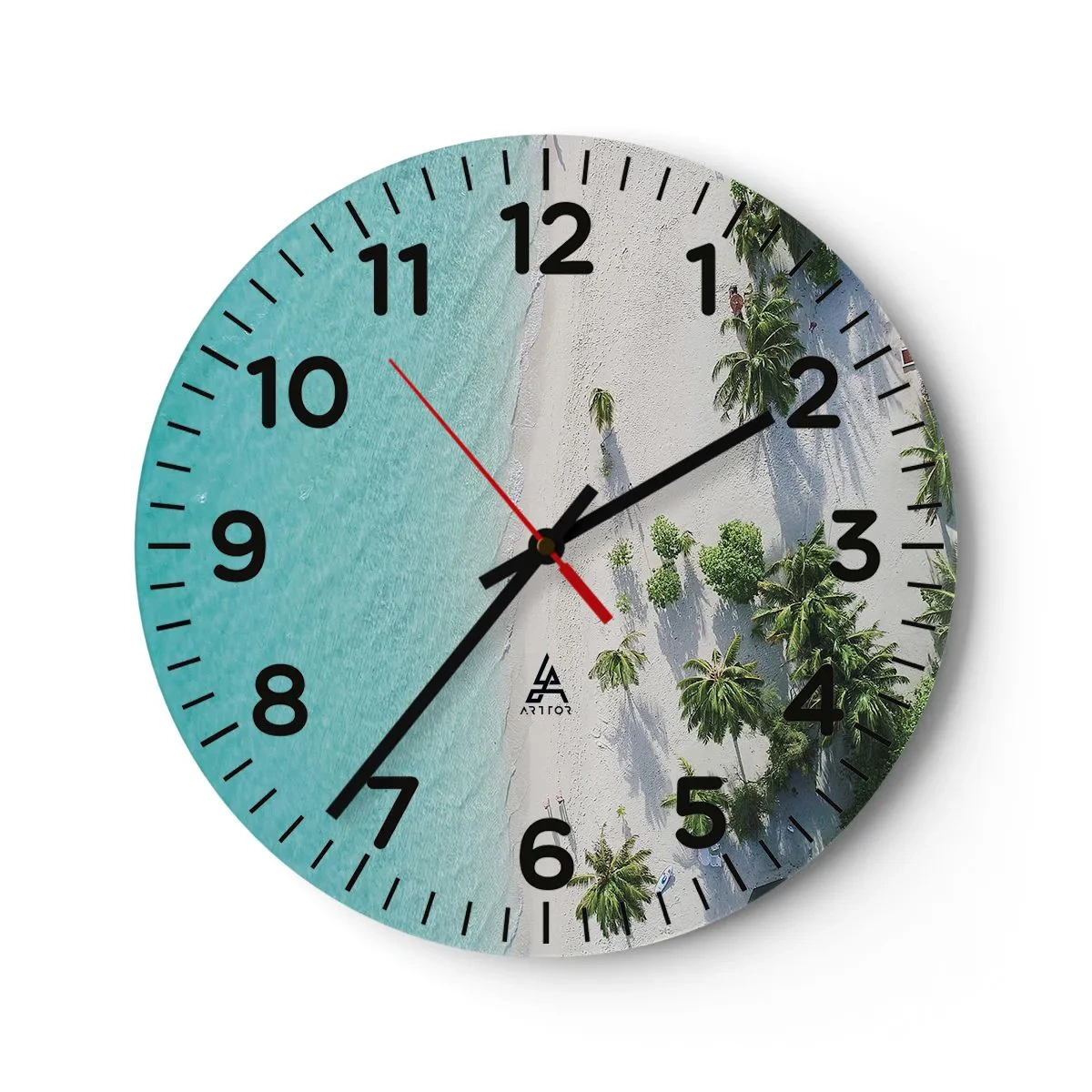 Wall clock - Clock on glass - Holidays in Paradise - 40x40 cm