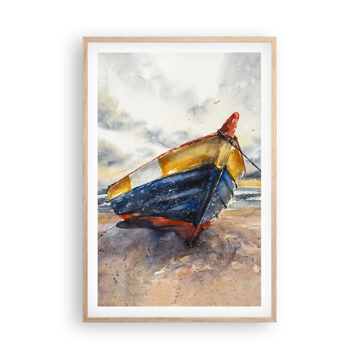 Poster in light oak frame - Rest On the Shore - 61x91 cm