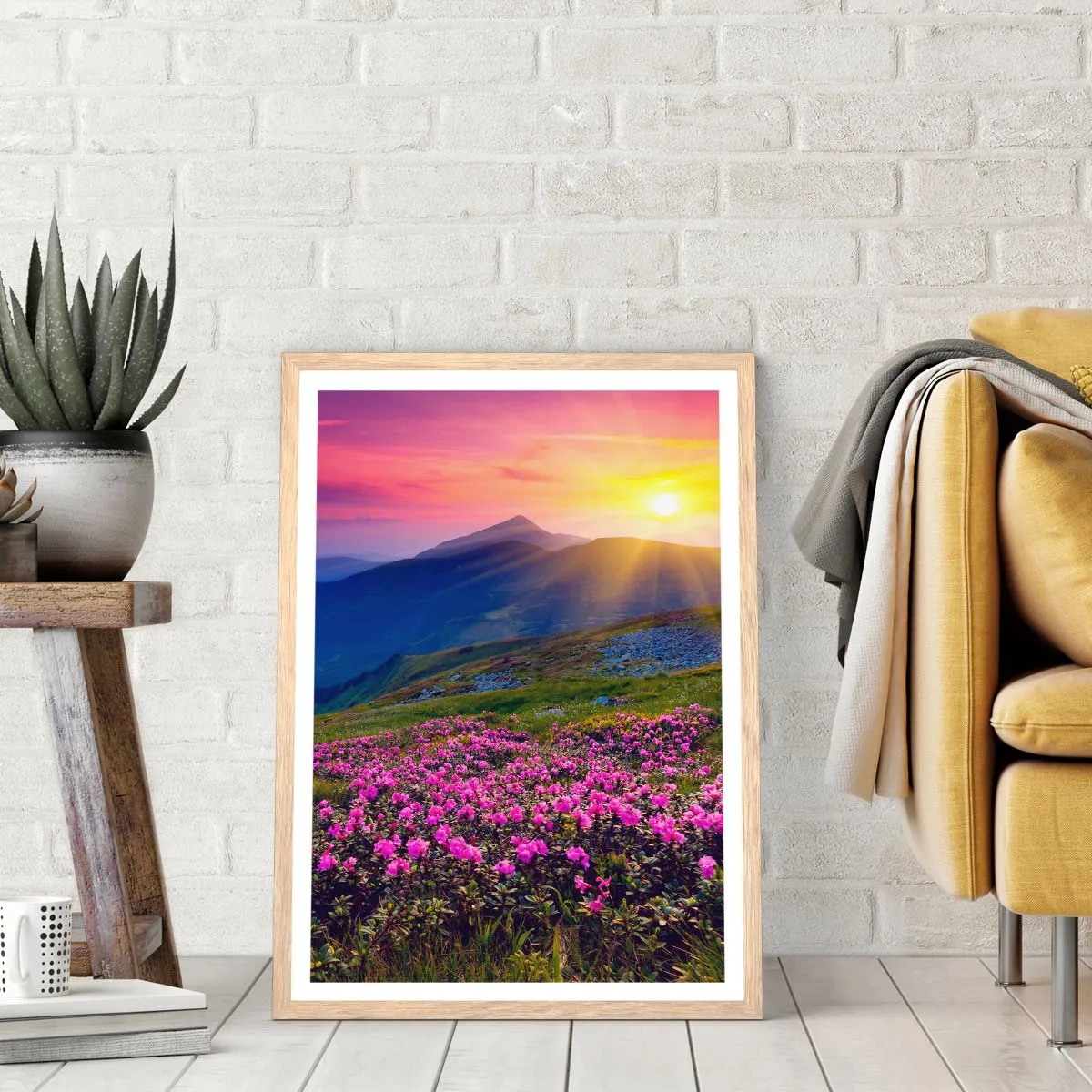 Poster in light oak frame - Surrounded by Mountain Pine and Herbs - 40x50 cm