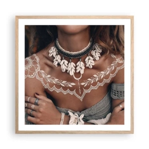 Poster in light oak frame - Talismans, Rituals of Womanhood - 60x60 cm