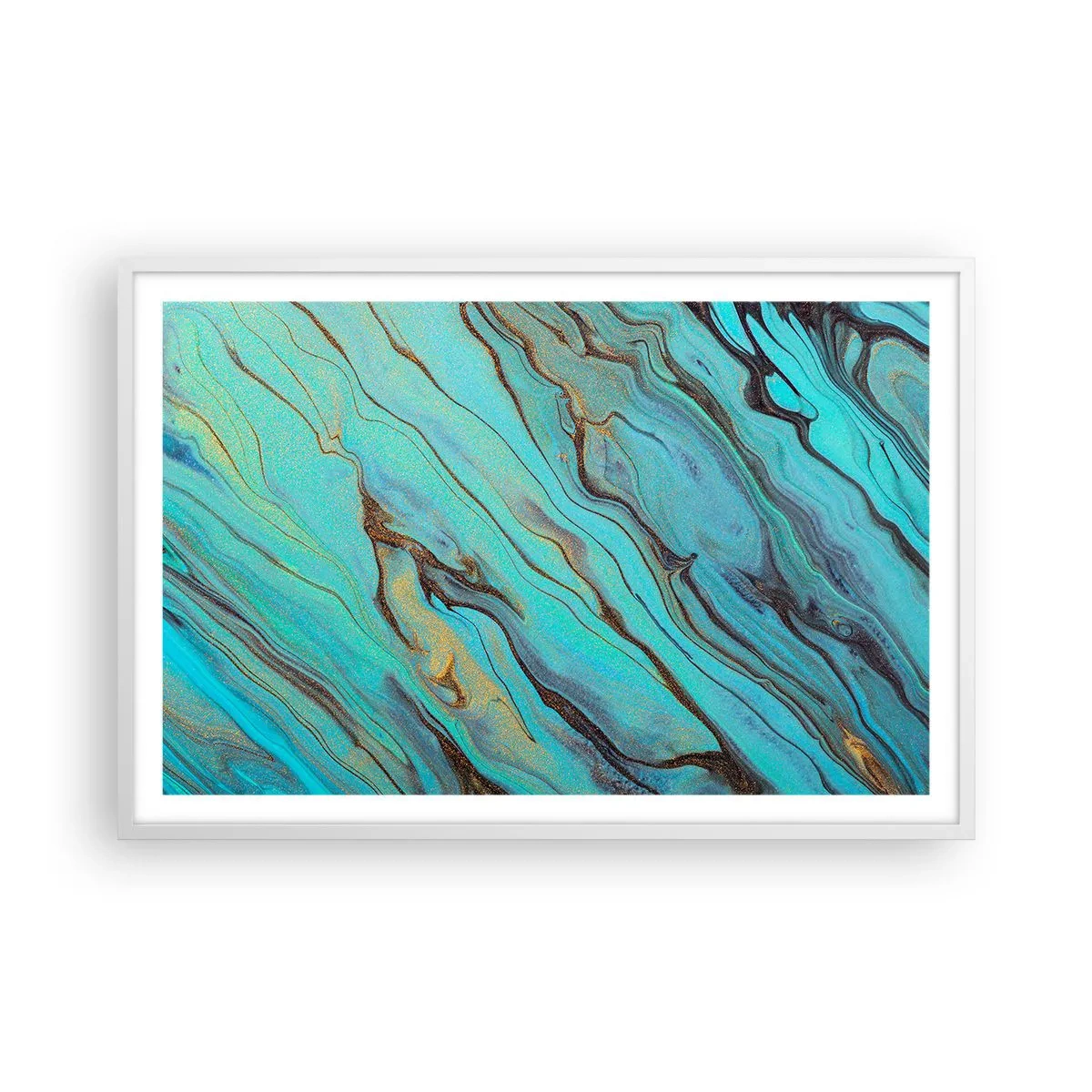 Poster in white frmae - Turquoise Tide - 91x61 cm