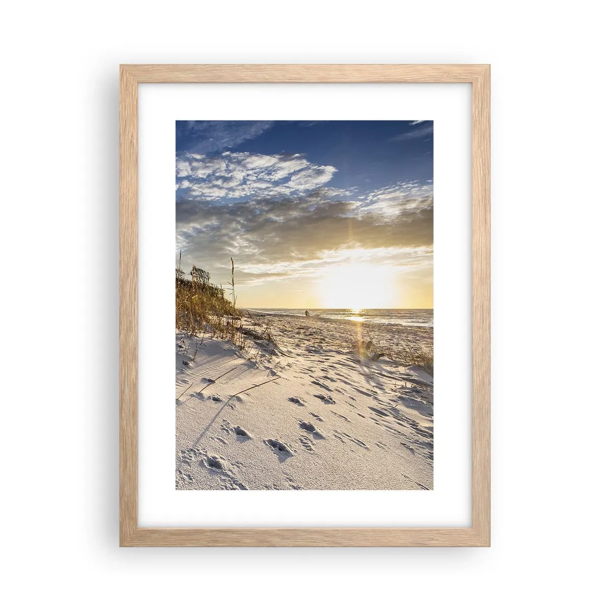 Poster in light oak frame - Invitation to a Walk - 30x40 cm
