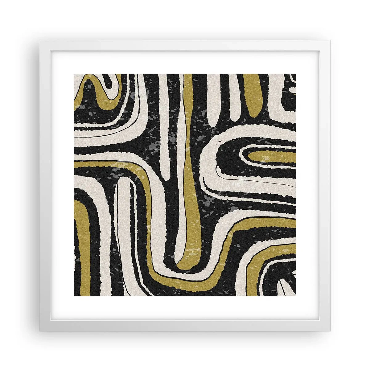 Poster in white frmae - Compositions: Tracks and Alleys - 40x40 cm