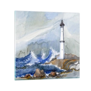 Glass picture - Against Darkness and Storm - 60x60 cm