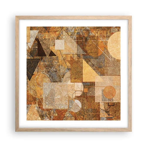Poster in light oak frame - Cubist Study in Brown - 50x50 cm