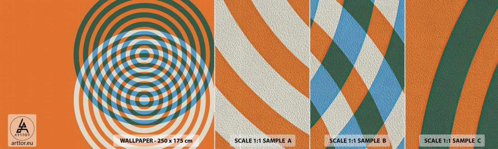 Photo Wallpaper Sample Premium Sand - Abstract Variation on a Circle - Abstraction, Piece, Districts - 100x30 cm