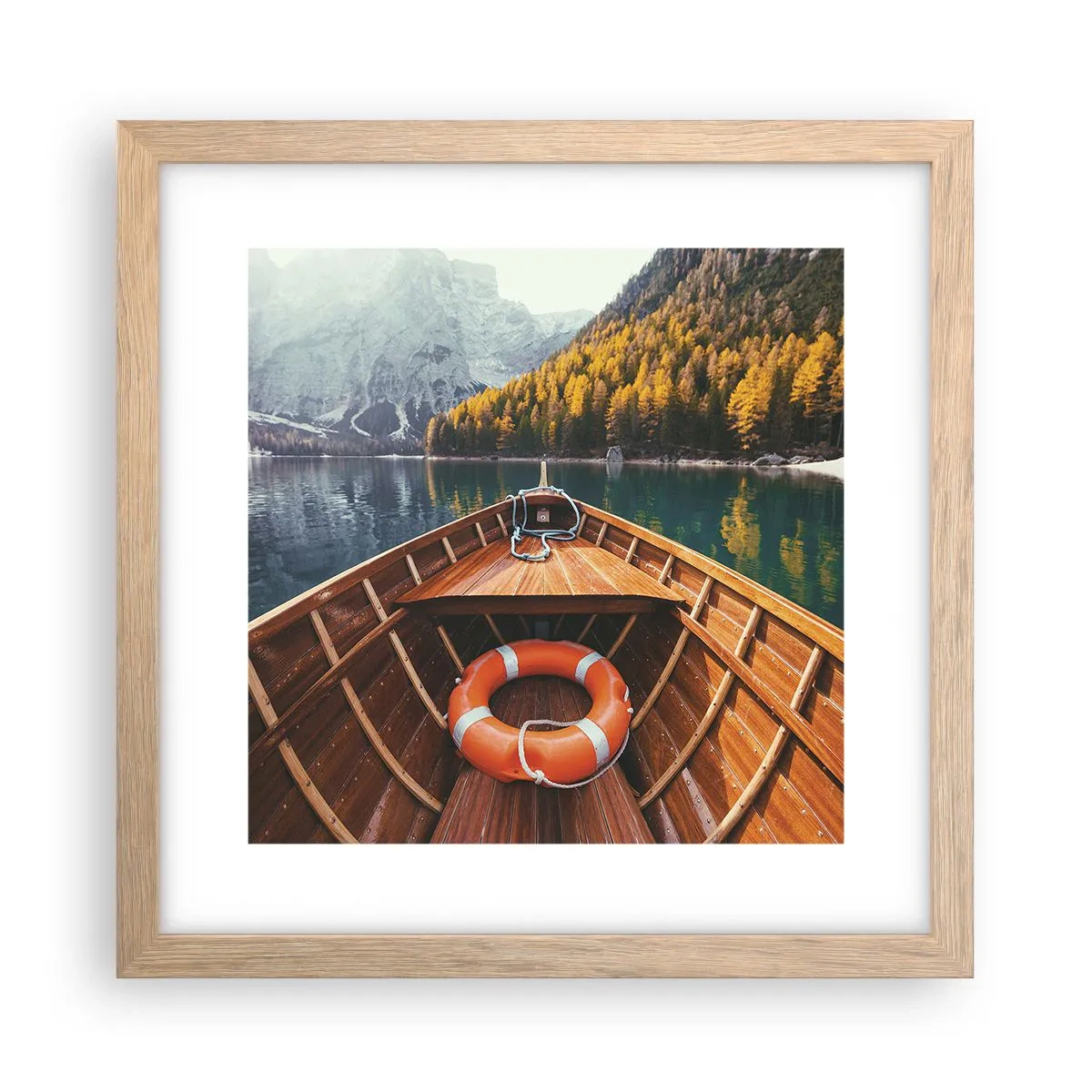 Poster in light oak frame - Mountain Hike - 30x30 cm