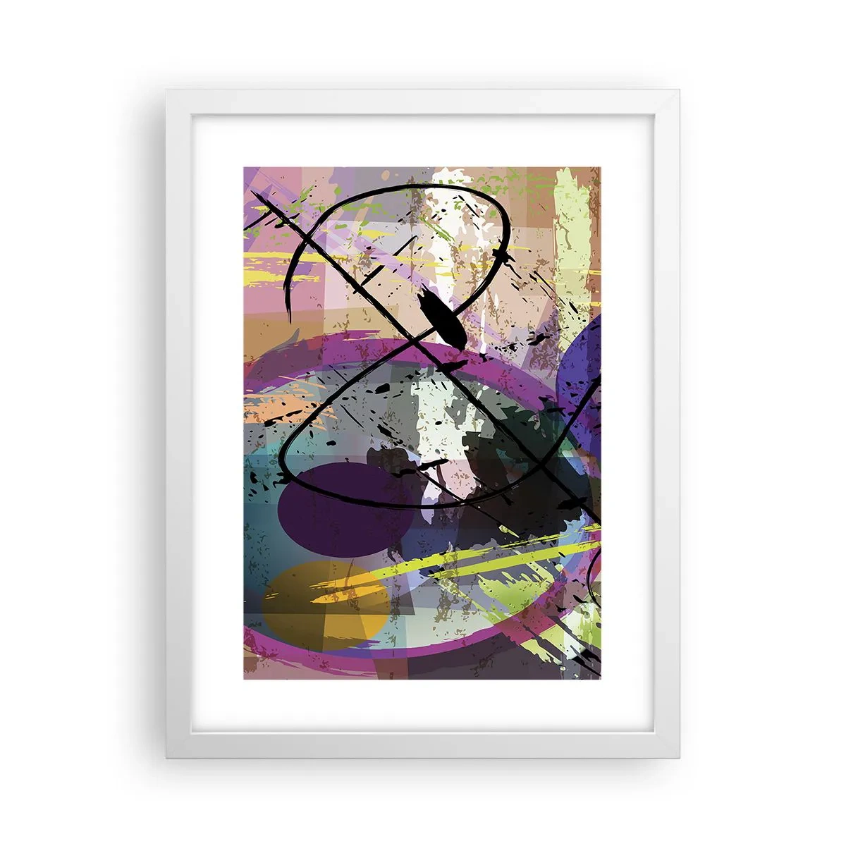 Poster in white frmae - Straight Ahead or Around - 30x40 cm