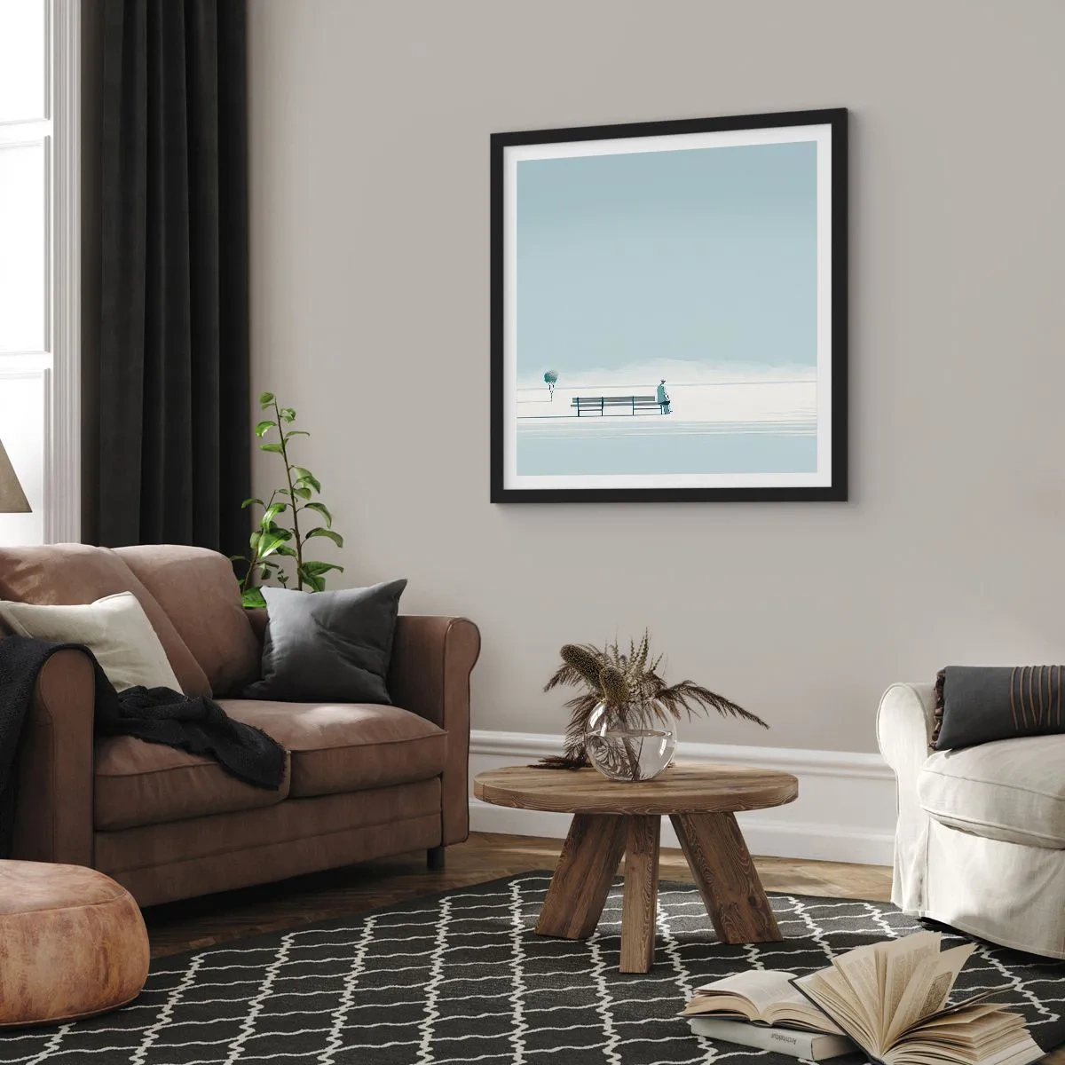 Poster in black frame - Yes, I Am Waiting - 40x40 cm