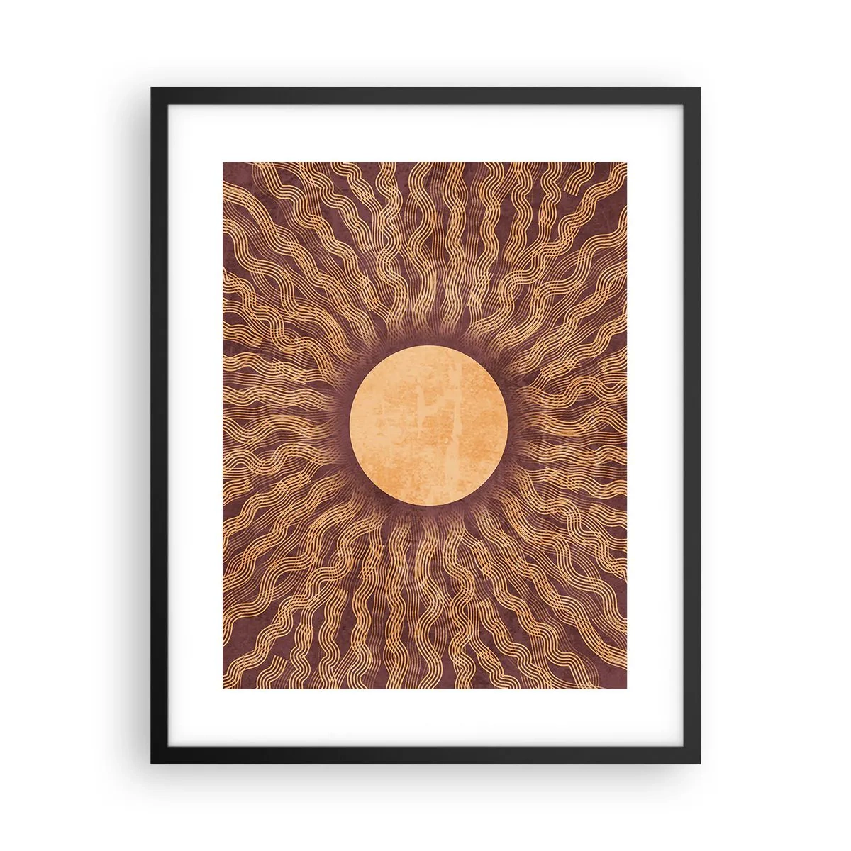 Poster in black frame - Sun Icon - 40x50 cm