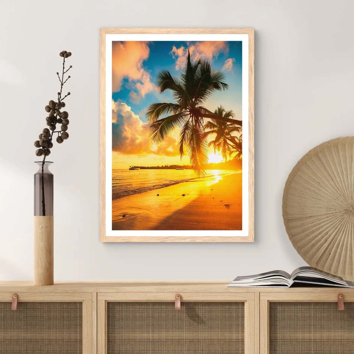 Poster in light oak frame - Caribbean Dream - 50x70 cm